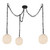 Alora Cherise Three Light Pendant in Matte Black/Glossy Ribbed Opal Glass - MP579712MBGR