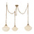 Alora Farrah Three Light Pendant in Brushed Gold/Glossy Ribbed Opal Glass - MP651312BGGR