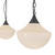 Alora Farrah Three Light Pendant in Matte Black/Glossy Ribbed Opal Glass - MP651312MBGR
