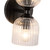 Alora Nelly Two Light Vanity in Matte Black/Clear Ribbed Glass - WV442612MBCR