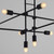 Quorum Mika Ten Light Chandelier in Black - 3-697-15
