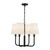 Alora Plisse Four Light Chandelier in Matte Black/Opal Matte Glass - CH628423MBOP