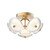 Alora Hera LED Flush Mount in Brushed Gold/Clear Ribbed Glass - FM417606BGCR-UNV