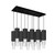 Alora Bordeaux LED Pendant in Matte Black/Clear Ribbed Glass - MP502204MBCR-10