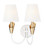 Z-Lite Claudelle Two Light Wall Sconce in Textured White + Modern Gold - 4014-2S-TW-MGLD