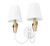 Z-Lite Claudelle Two Light Wall Sconce in Textured White + Modern Gold - 4014-2S-TW-MGLD