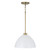 Capital Lighting Ross One Light Pendant in Aged Brass and White - 352011AW
