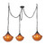 Alora Farrah Three Light Pendant in Matte Black/Amber - MP651312MBAM