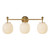 Alora Cherise Three Light Bathroom Vanity in Brushed Gold/Glossy Ribbed Opal Glass - VL579328BGGR