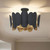 Minka-Lavery Vailen Seven Light Semi Flush Mount in Dark Matte Black - 1417-897