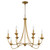 Quorum Livingston Eight Light Chandelier in Brushed Brass - 655-8-47