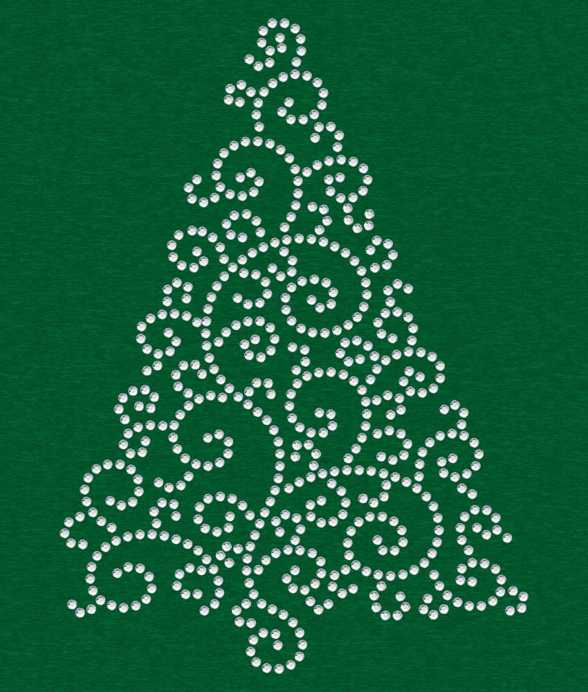 Christmas Tree Swirls - Rhinestone Genie