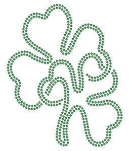 Rhinestone Iron On - DOUBLE SHAMROCK Rhinestone Iron On - DOUBLE SHAMROCK