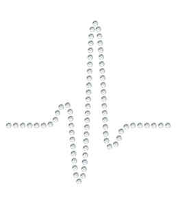 Rhinestone Iron On - HEARTBEAT 5" Rhinestone Iron On - HEARTBEAT 5"