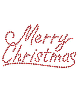 Rhinestone Iron On - MERRY CHRISTMAS Rhinestone Iron On - MERRY CHRISTMAS