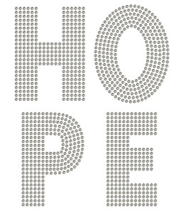 Rhinestone Iron On - HOPE 5" Letters Rhinestone Iron On - HOPE 5" Letters