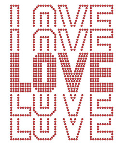 Rhinestone Iron On - LOVE MULTIPLIED Rhinestone Iron On - LOVE MULTIPLIED