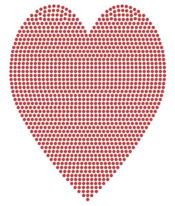 Rhinestone Iron On - GIANT HEART Rhinestone Iron On - GIANT HEART