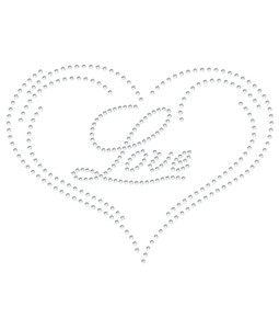 Rhinestone Iron On - LOVE HEART Rhinestone Iron On - LOVE HEART