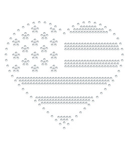 Rhinestone Iron On - AMERICAN FLAG HEART 8" - 1 Color Rhinestone Iron On - AMERICAN FLAG HEART 8" - 1 Color
