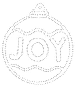 Rhinestone Iron On - ORNAMENT - JOY Rhinestone Iron On - ORNAMENT - JOY