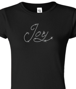 RHINESTONE T-SHIRT - EXPRESSION - JOY 8" RHINESTONE T-SHIRT - EXPRESSION - JOY 8"