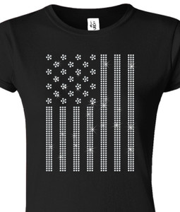 RHINESTONE T-SHIRT - GIANT FLAG RHINESTONE T-SHIRT - GIANT FLAG