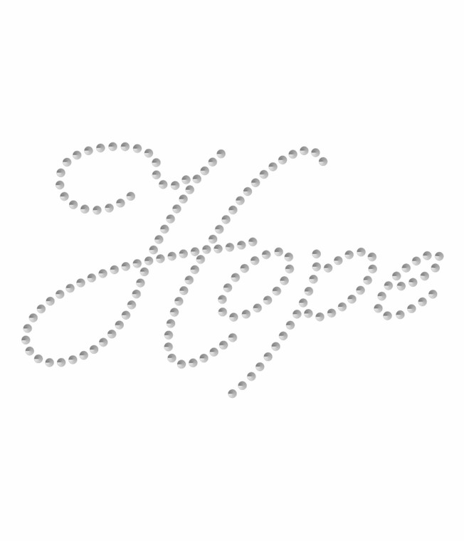 Rhinestone Iron On - EXPRESSION - HOPE 8"