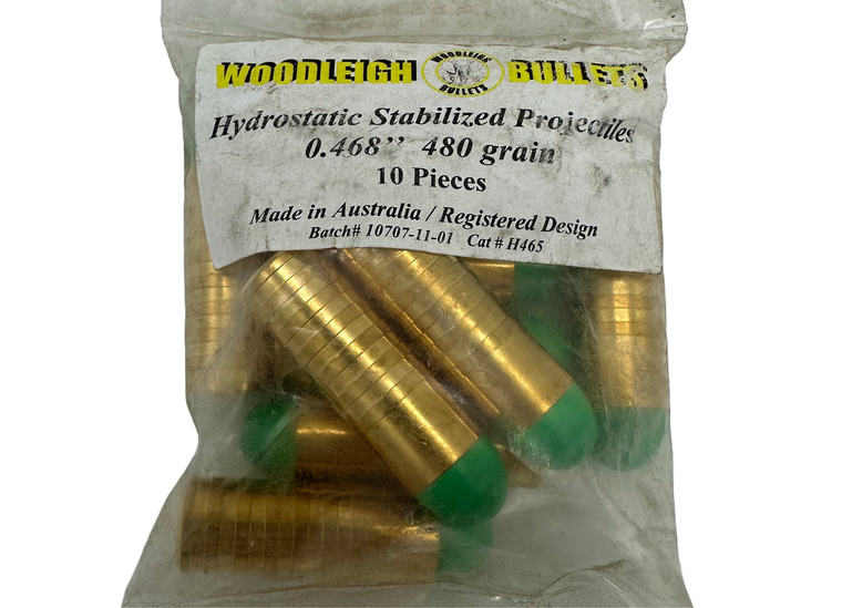 Woodleigh Hydrostatically Stabilized Solid Bullets .468 480gr - bag of 10