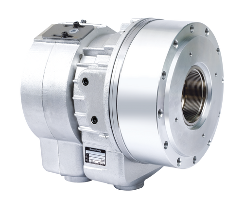 Long-stroke, hydraulic cylinder with 91mm bore, 50mm piston stroke; 94kn push - 88kn pull in piston force; 4.0kgf/cm2 max operating pressure; 3800 max. r.p.m; 3.9 total leakage; M100x2.0 draw tube threading with coolant collector