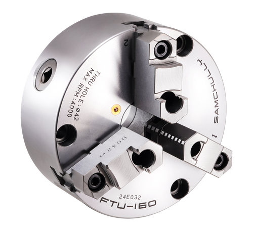 FTU Series Standard Front Mounting Scroll Chuck with Two-Piece Hard Jaws