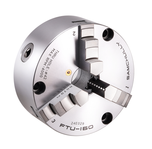 FTU Series Standard Front Mounting Scroll Chuck with One-Piece Hard Jaws