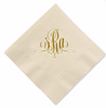 Servilleta de Coctel Ivory Impresa con Foil Dorado