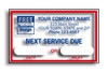 NEXT SERVICE DUE
Service Sticker Static Cling