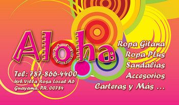 Tienda Aloha, Guayama Puerto Rico, Ejemplo de Arte de www.FullColorPR.com Stickers
