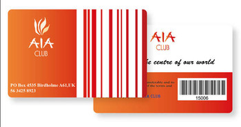 Ejemplo de tarjeta plástica con barcode