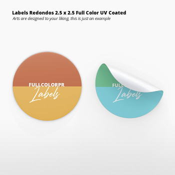 Labels Redondos 2.5 x 2.5 Full Color UV Coated Entrega Gratis todo Puerto Rico Labels Redondos 2.5 x 2.5 Full Color UV Coated Entrega Gratis todo Puerto Rico