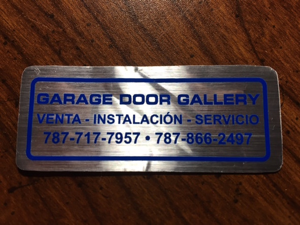 Label Brushed Chrome Poly /Screen Printed / Outdoor Durable 