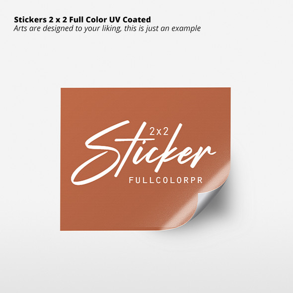 Stickers 2 x 2 Full Color UV Coated Entrega Gratis todo Puerto Rico