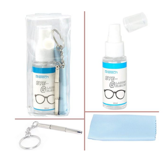 Kit personalizado para limpieza y reparacion de espejuelos.  