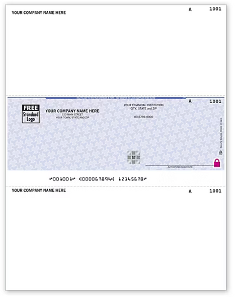 RUSH Cheques Sin Linea de Alta Seguridad 8 1/2 x 11  Laser Compatible con Peachtree / SAGE 50 / 1-Parte/Original - Envio RUSH 