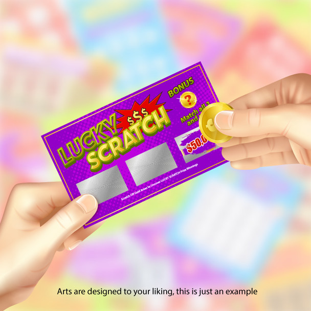 10K Scratch Off Cards 2" x 3.5" con Data Variable Entrega Gratis 