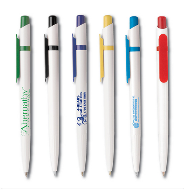 Bolígrafos Plásticos Cedar Varios Colores de Impresión y Clip