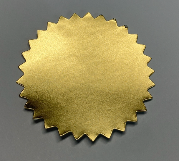Sello Adhesivo Dorado 2 3/16" para ser grabado con Estampador (Embosser) 