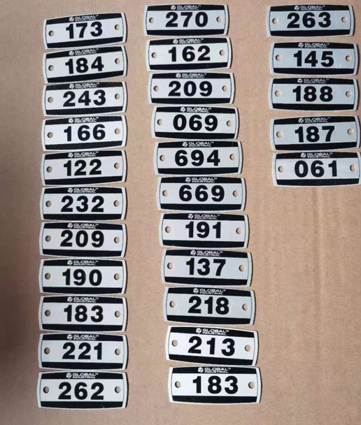 Placas de aluminio Numeradas  Laser Engraved 
con 3M 9448 adhesive Numerados Entrega Gratis todo Puerto Rico Placas de aluminio Numeradas  Laser Engraved 
con 3M 9448 adhesive Numerados Entrega Gratis todo Puerto Rico