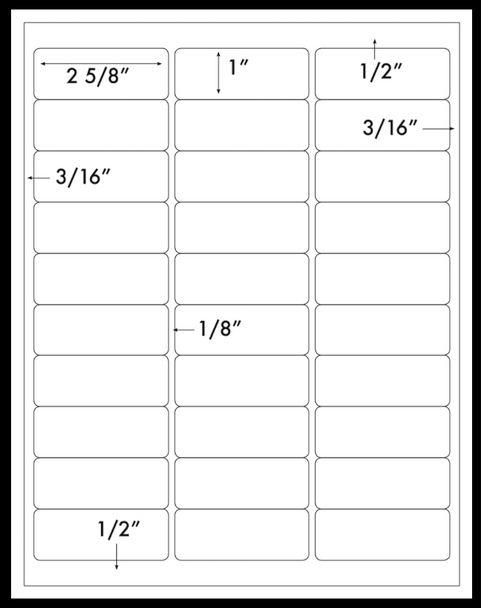 Sticker Full Color 1 3/16 x 2 11/16 Rectangular Plastico Entrega Gratis