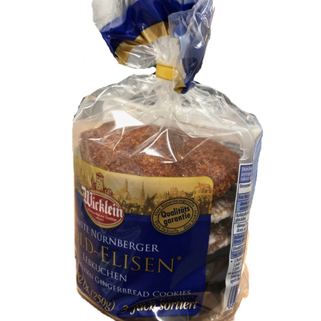Wicklein Gold Elisen Premium Assorted Nuremberg Gingerbread 25% nuts 8.8 oz