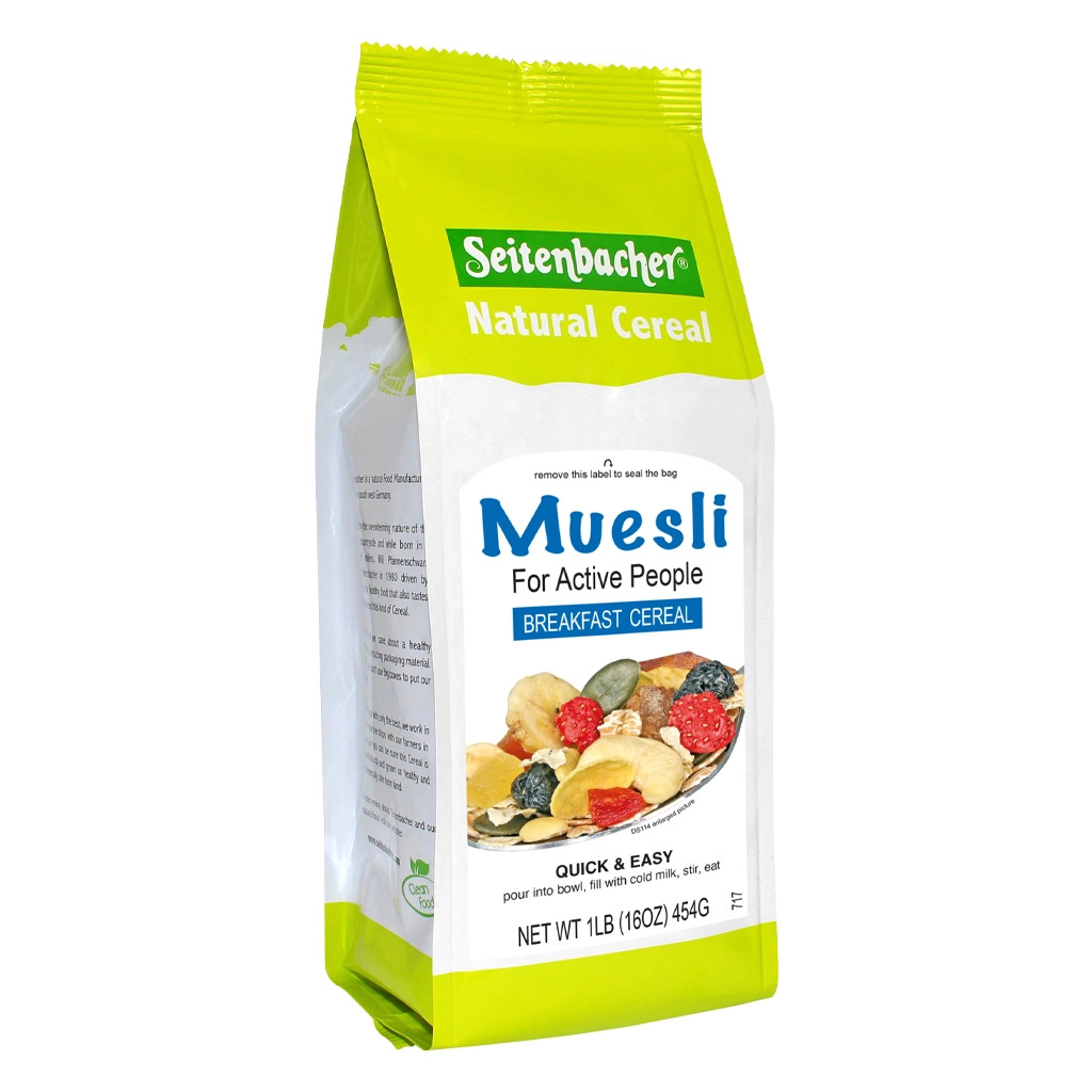 Seitenbacher For Active People All Natural Muesli Cereal with Tropical Fruits