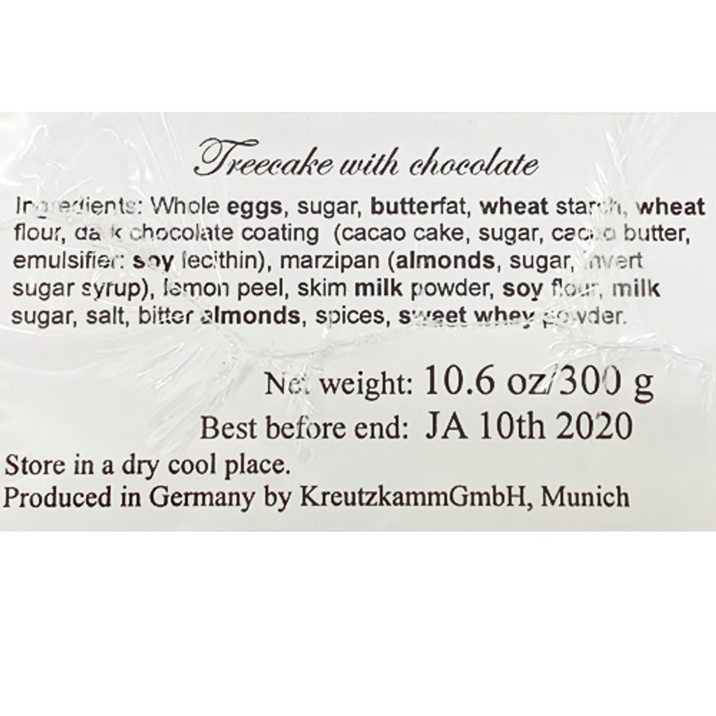 Kreutzkamm Dresdener Baumkuchen in Dark Chocolate Glaze 10.6 oz