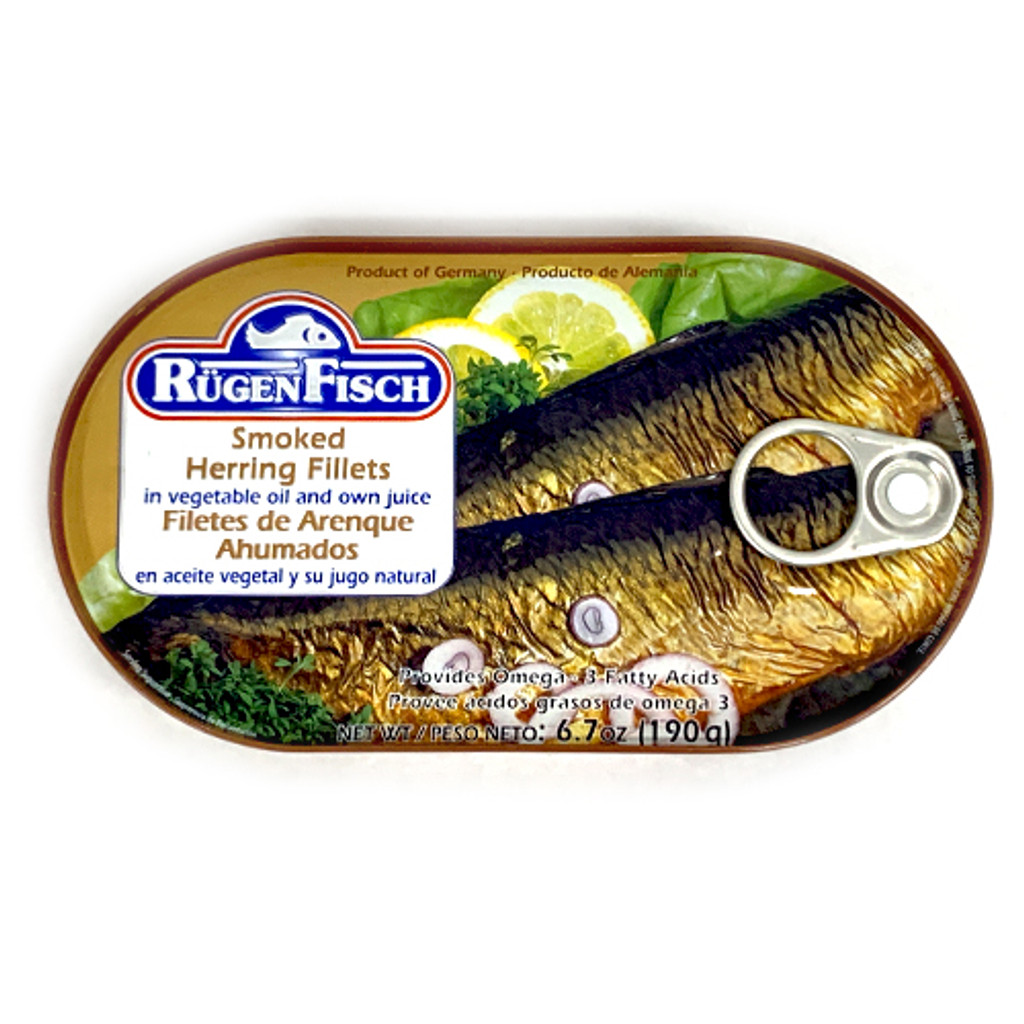 Ruegenfisch Smoked Herring in Vegetable Oil and Own Juices